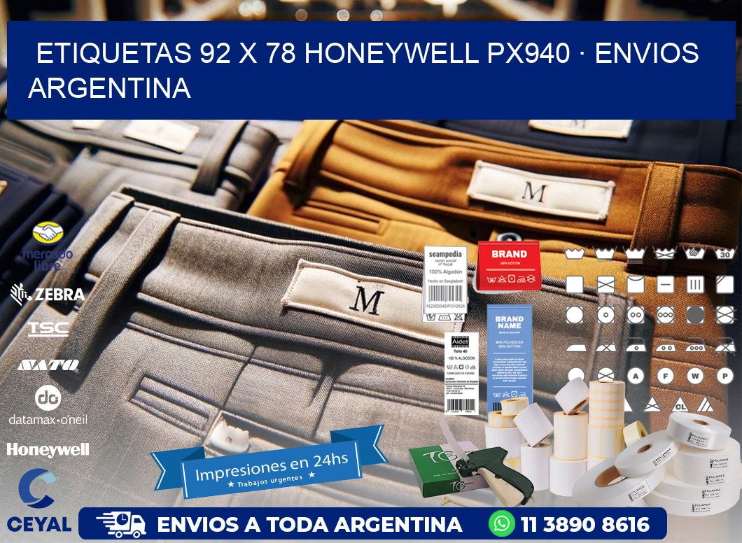 ETIQUETAS 92 x 78 HONEYWELL PX940 · ENVIOS ARGENTINA