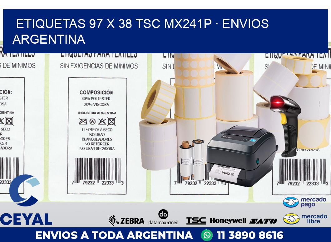 ETIQUETAS 97 x 38 TSC MX241P · ENVIOS ARGENTINA