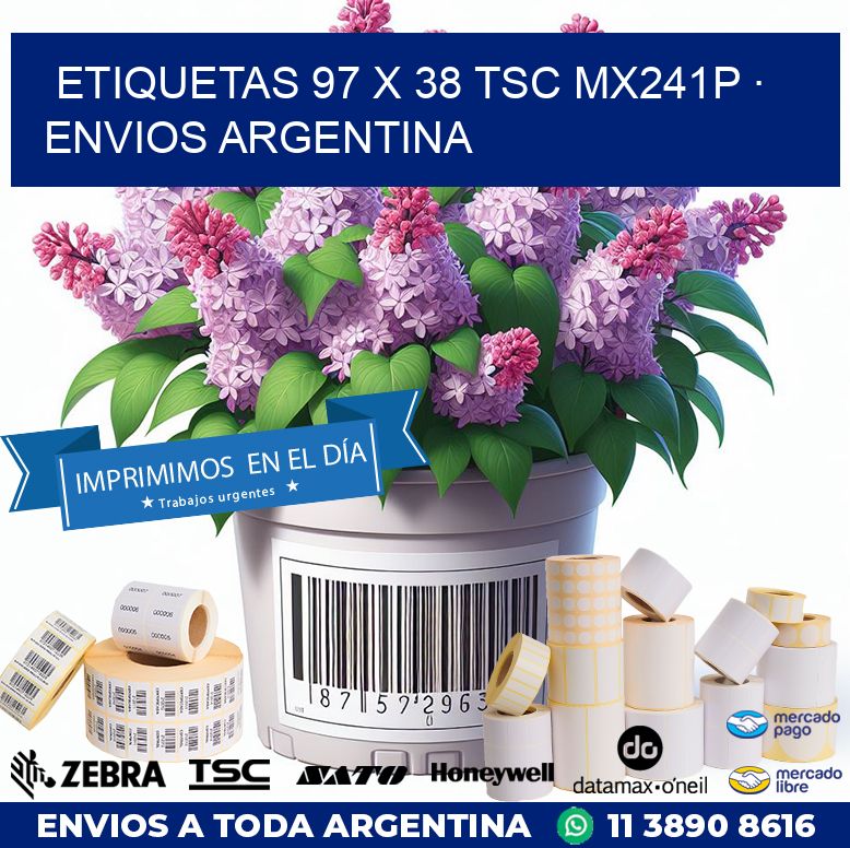 ETIQUETAS 97 x 38 TSC MX241P · ENVIOS ARGENTINA