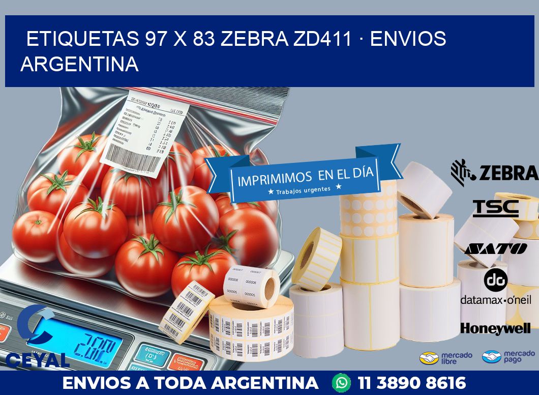 ETIQUETAS 97 x 83 ZEBRA ZD411 · ENVIOS ARGENTINA