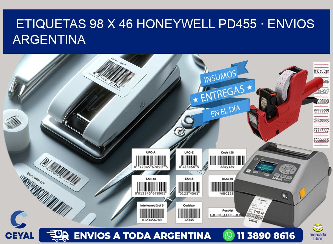 ETIQUETAS 98 x 46 HONEYWELL PD455 · ENVIOS ARGENTINA