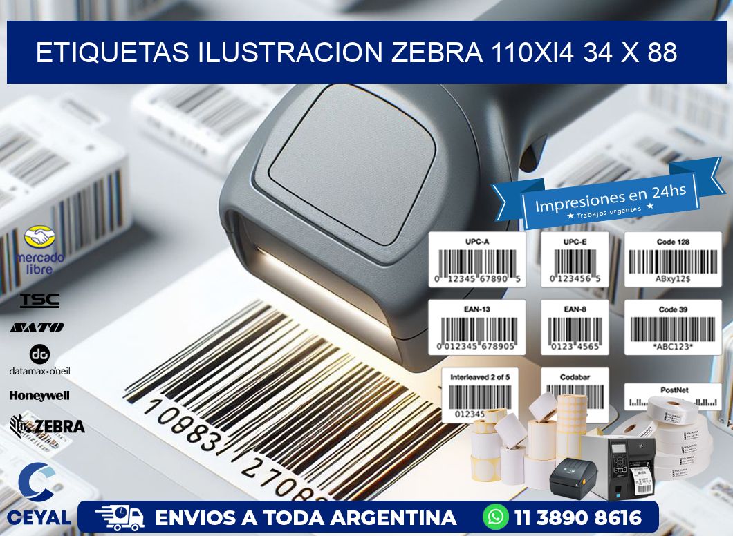 ETIQUETAS ILUSTRACION ZEBRA 110Xi4 34 x 88