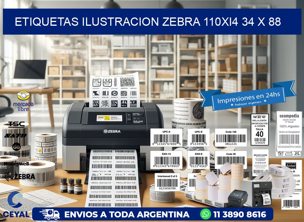 ETIQUETAS ILUSTRACION ZEBRA 110Xi4 34 x 88