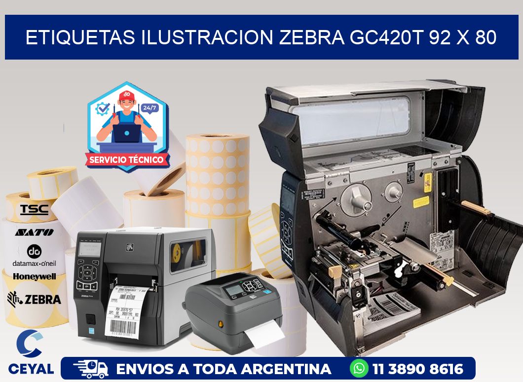 ETIQUETAS ILUSTRACION ZEBRA GC420T 92 x 80