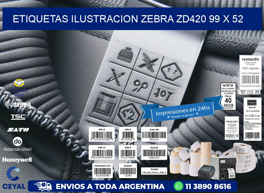 ETIQUETAS ILUSTRACION ZEBRA ZD420 99 x 52