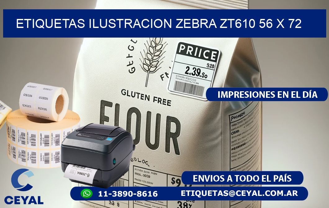ETIQUETAS ILUSTRACION ZEBRA ZT610 56 x 72