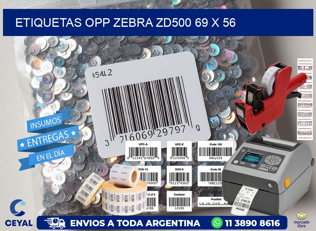 ETIQUETAS OPP ZEBRA ZD500 69 x 56
