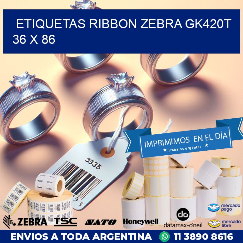 ETIQUETAS RIBBON Zebra GK420T 36 x 86