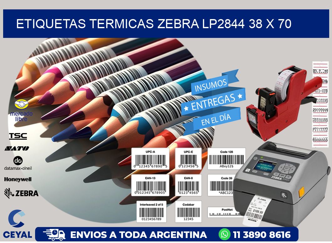 ETIQUETAS TERMICAS ZEBRA LP2844 38 x 70