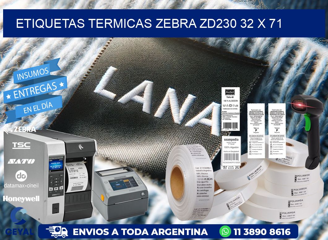 ETIQUETAS TERMICAS ZEBRA ZD230 32 x 71
