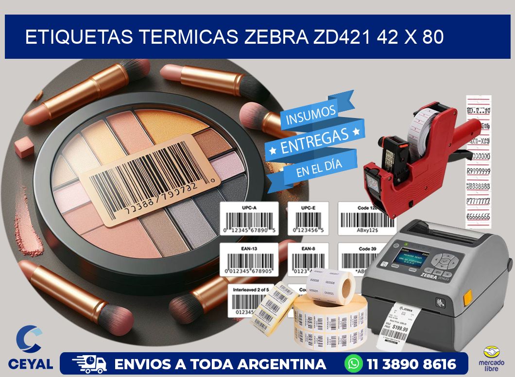 ETIQUETAS TERMICAS ZEBRA ZD421 42 x 80