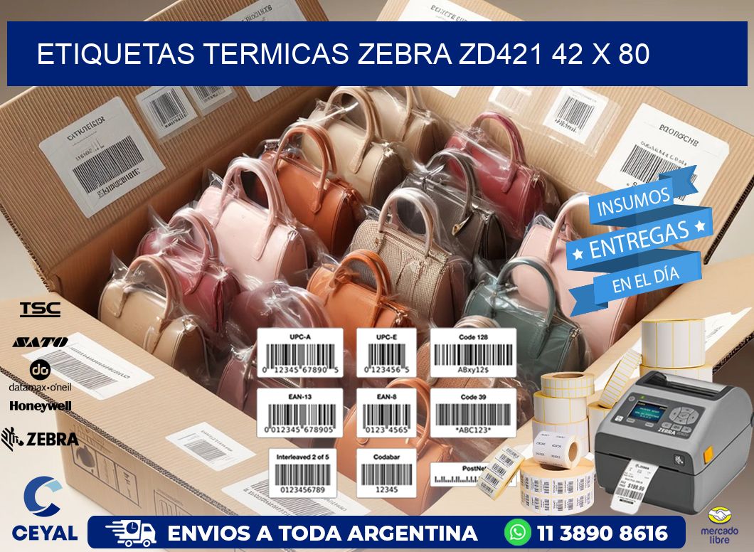 ETIQUETAS TERMICAS ZEBRA ZD421 42 x 80
