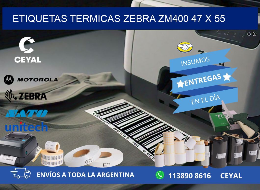 ETIQUETAS TERMICAS ZEBRA ZM400 47 x 55