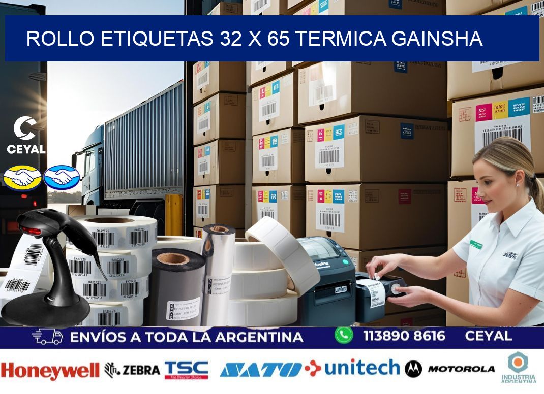 Rollo etiquetas 32 x 65 termica gainsha