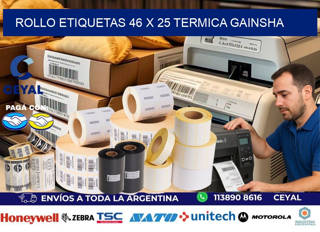 Rollo etiquetas 46 x 25 termica gainsha