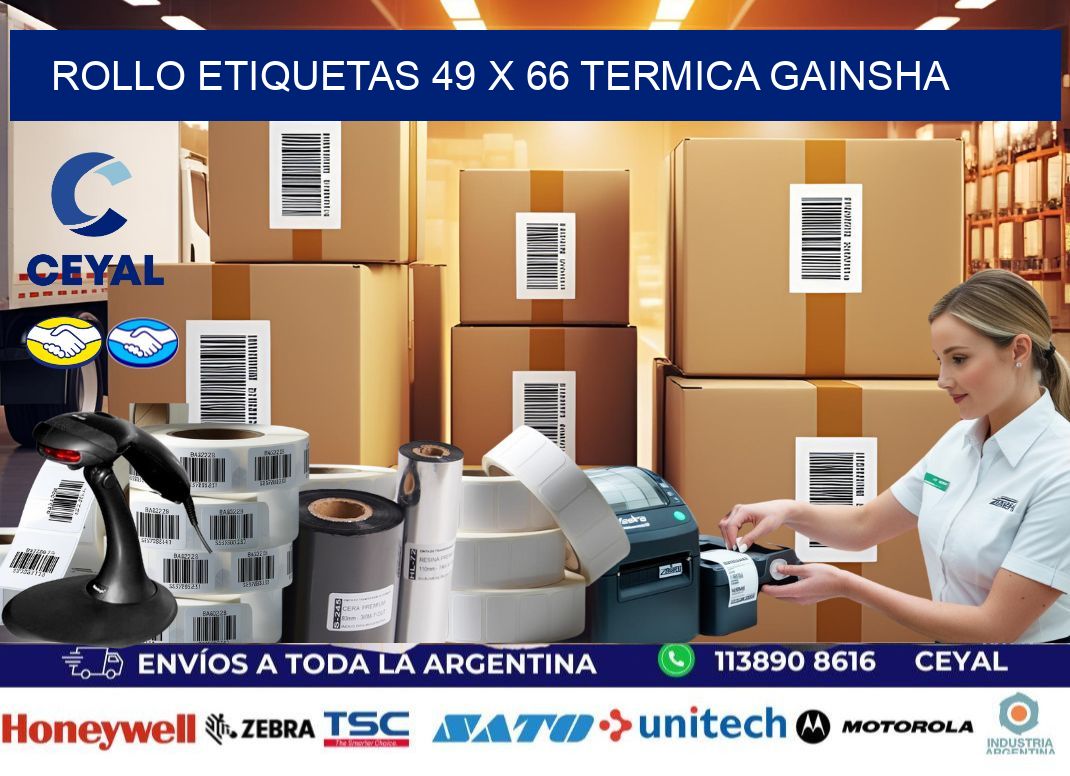 Rollo etiquetas 49 x 66 termica gainsha