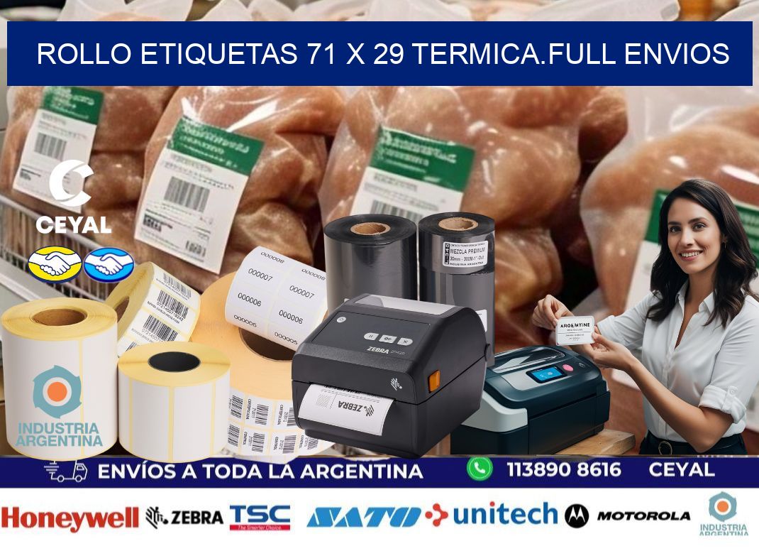 Rollo etiquetas 71 x 29 termica.full envios