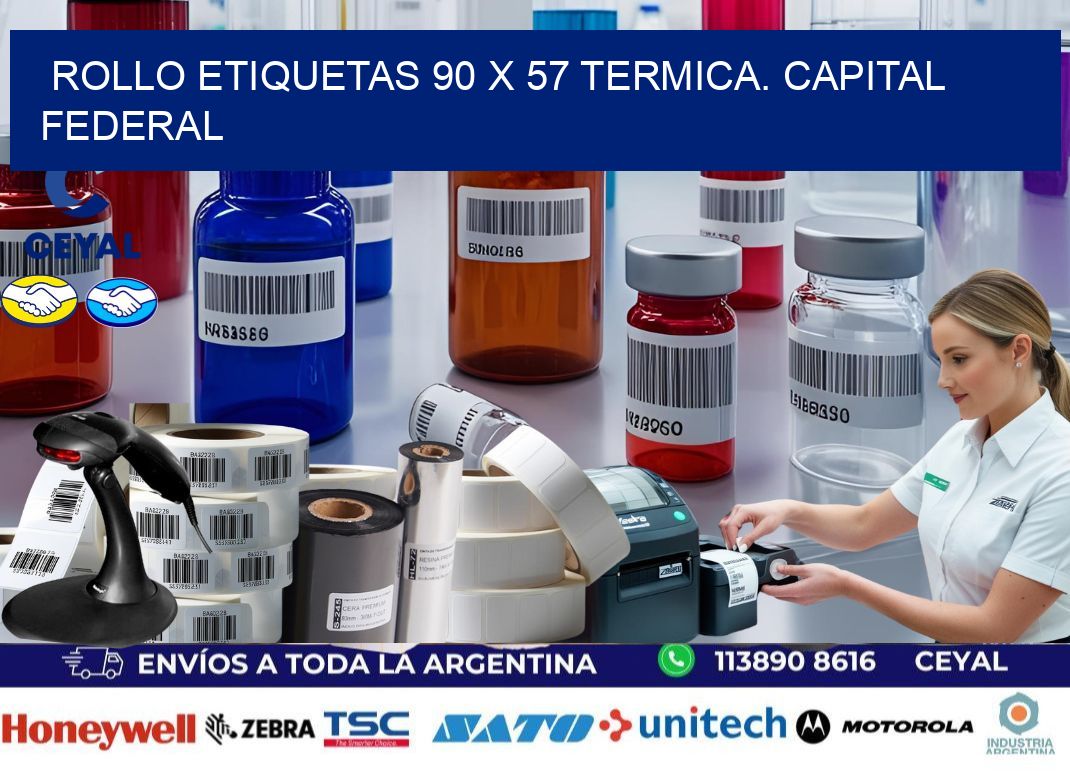 Rollo etiquetas 90 x 57 termica. Capital Federal