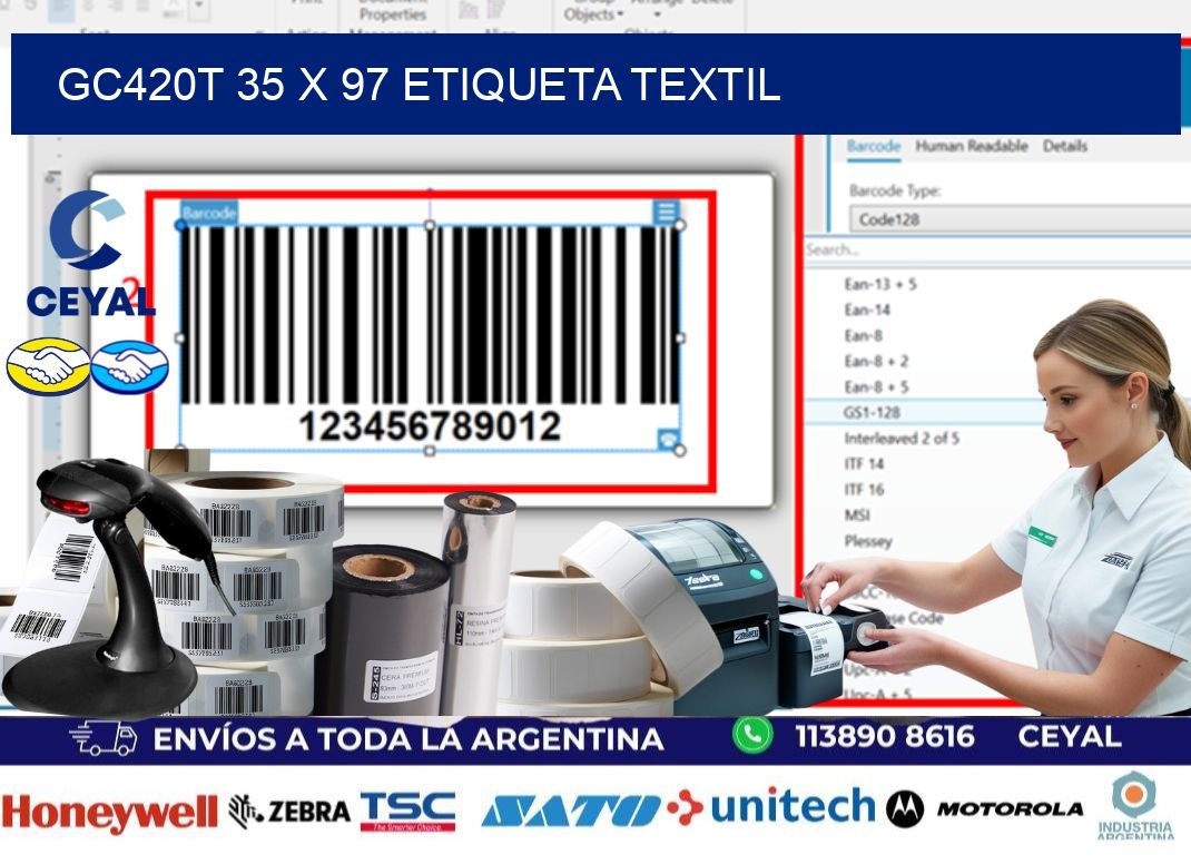 GC420T 35 x 97 ETIQUETA TEXTIL