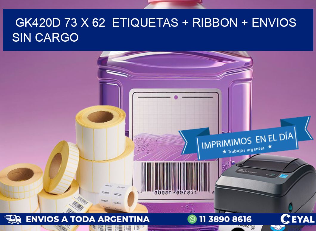 GK420D 73 x 62 etiquetas + ribbon + envios sin cargo