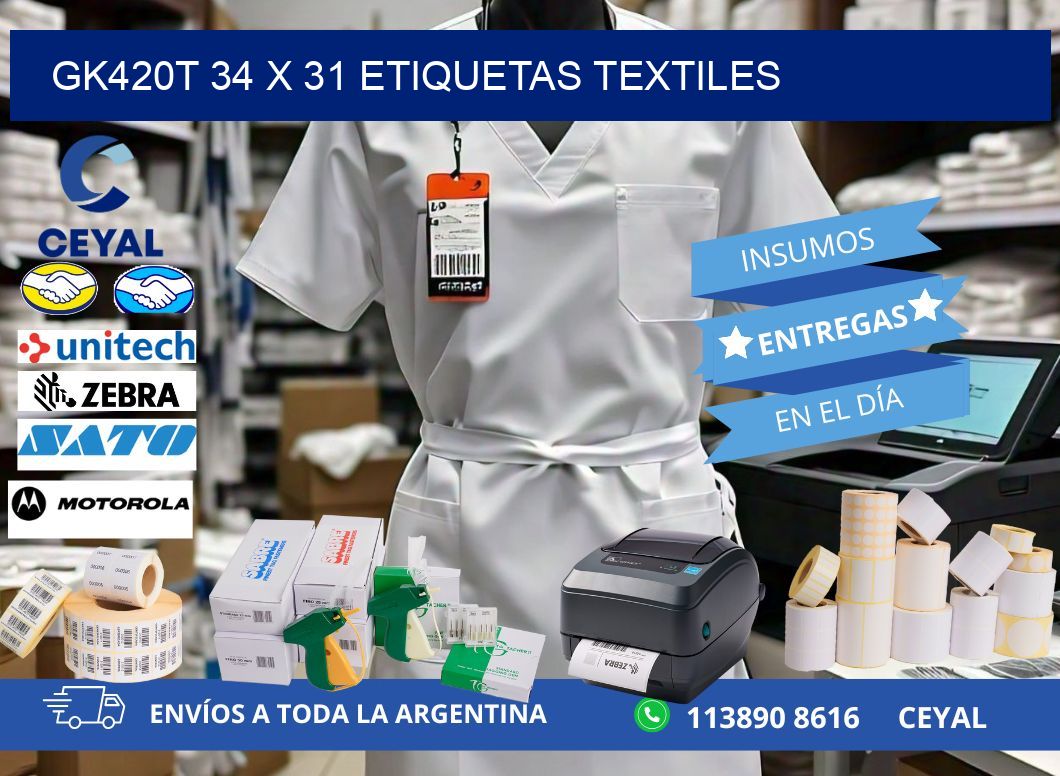 GK420T 34 x 31 ETIQUETAS TEXTILES