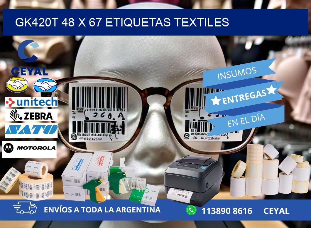 GK420T 48 x 67 ETIQUETAS TEXTILES