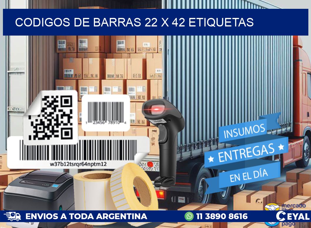 codigos de barras 22 x 42 etiquetas