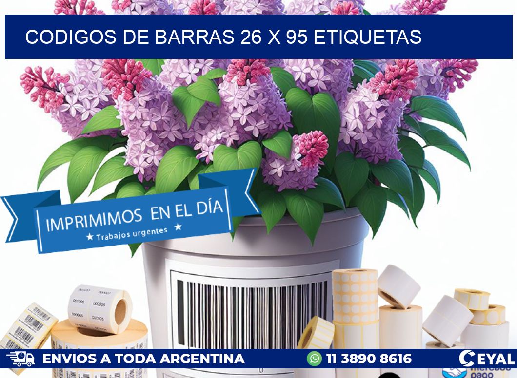 codigos de barras 26 x 95 etiquetas