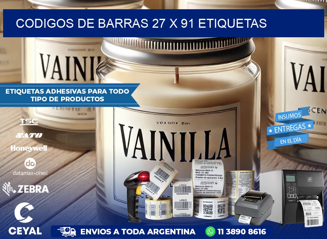 codigos de barras 27 x 91 etiquetas