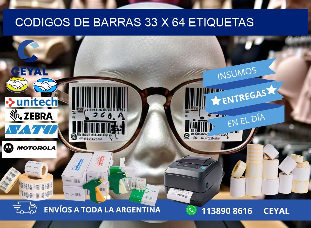 codigos de barras 33 x 64 etiquetas