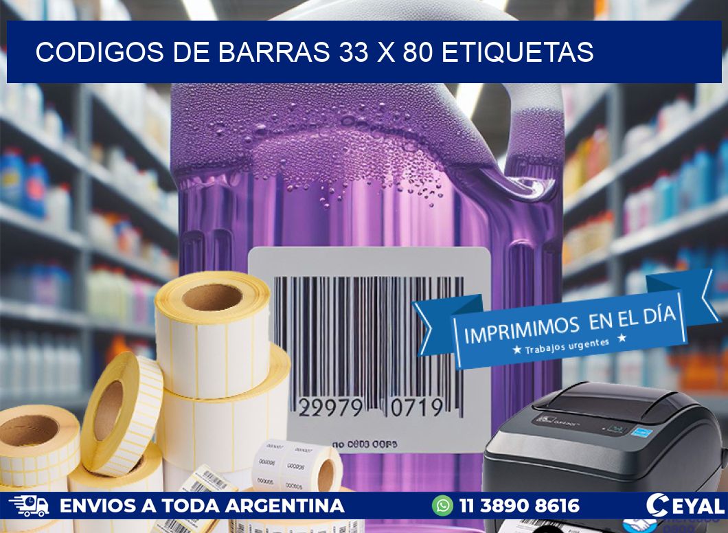 codigos de barras 33 x 80 etiquetas