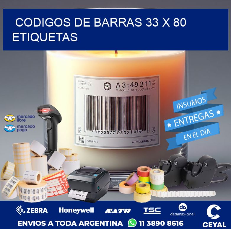 codigos de barras 33 x 80 etiquetas