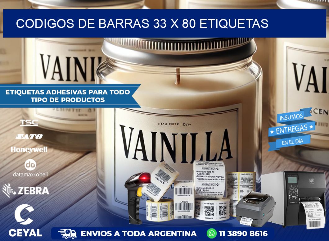 codigos de barras 33 x 80 etiquetas