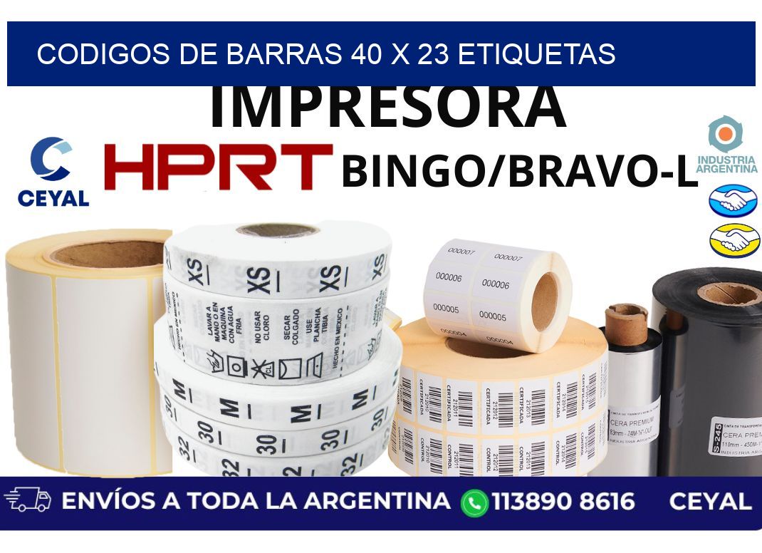 codigos de barras 40 x 23 etiquetas