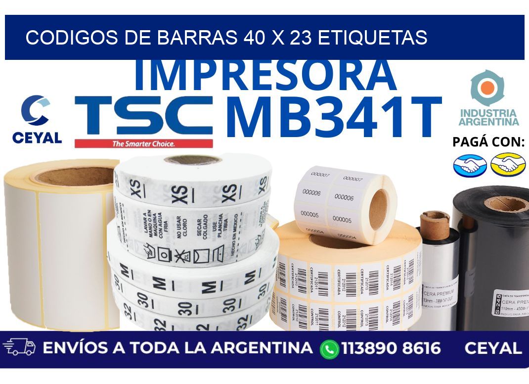 codigos de barras 40 x 23 etiquetas