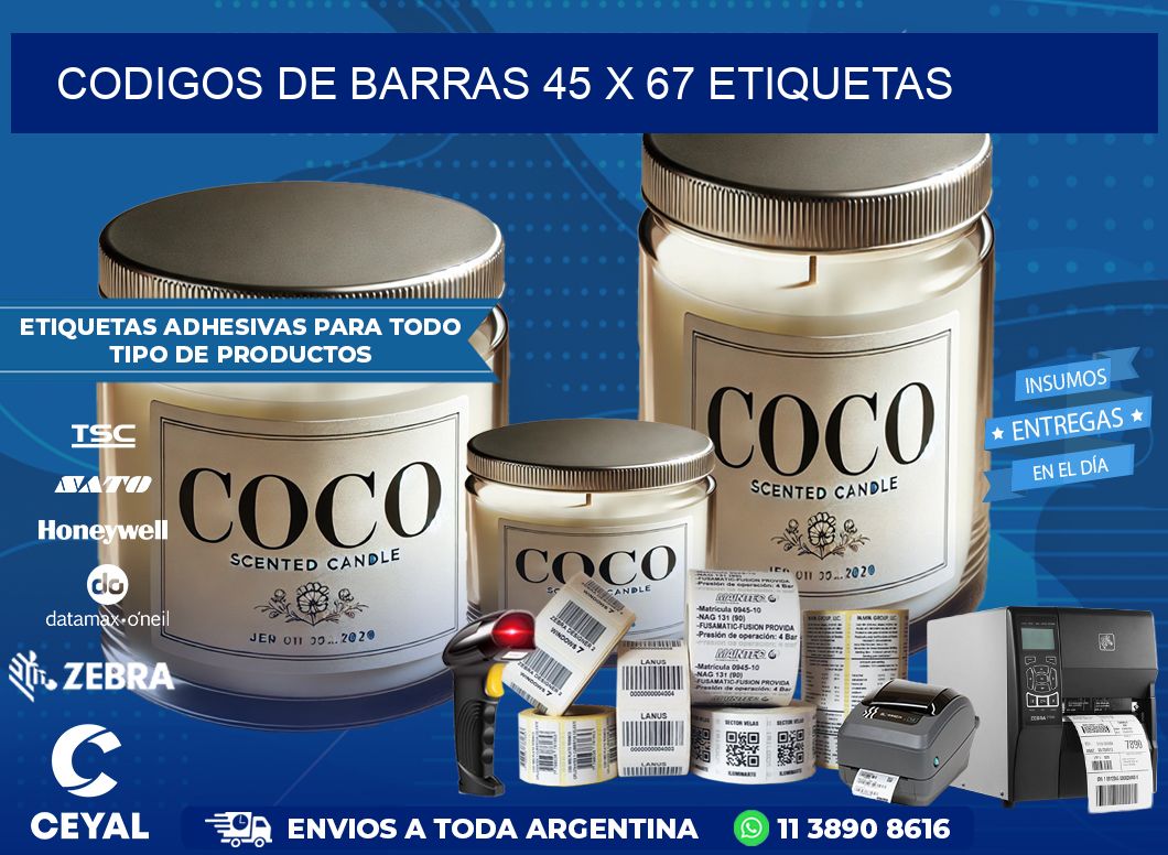codigos de barras 45 x 67 etiquetas