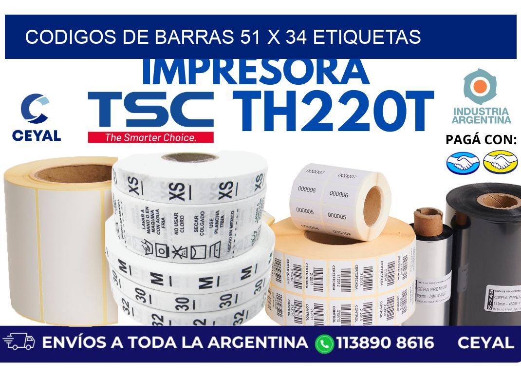 codigos de barras 51 x 34 etiquetas