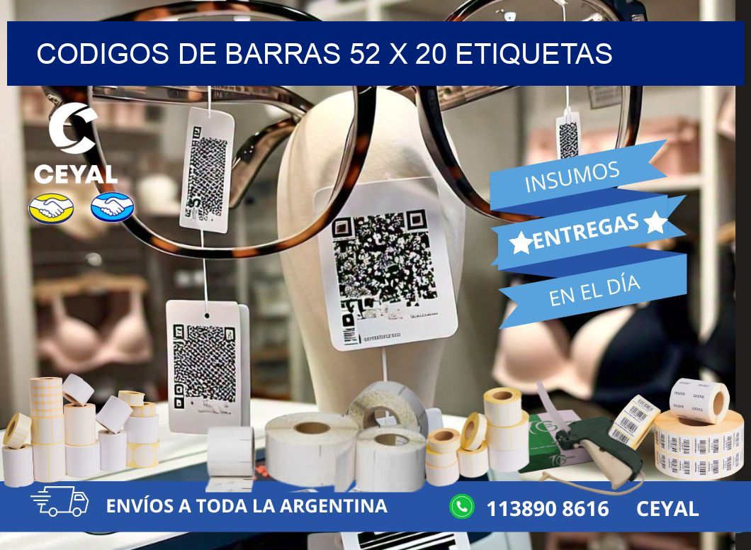 codigos de barras 52 x 20 etiquetas