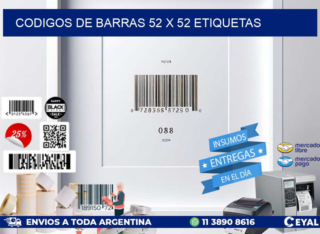 codigos de barras 52 x 52 etiquetas