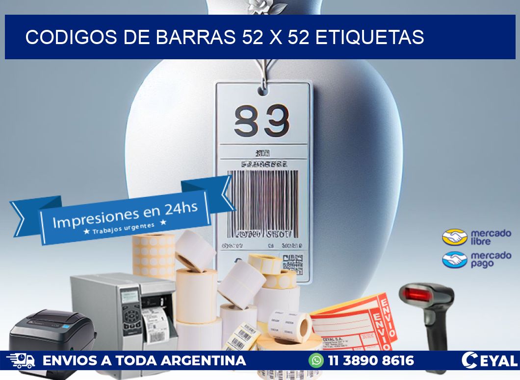 codigos de barras 52 x 52 etiquetas
