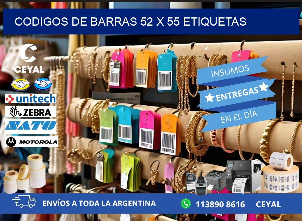codigos de barras 52 x 55 etiquetas
