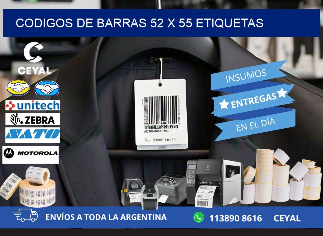 codigos de barras 52 x 55 etiquetas