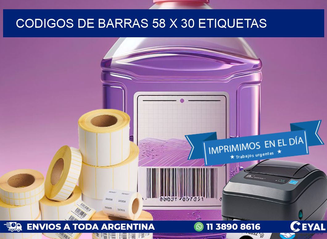 codigos de barras 58 x 30 etiquetas