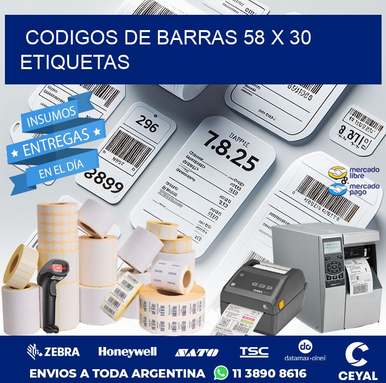 codigos de barras 58 x 30 etiquetas