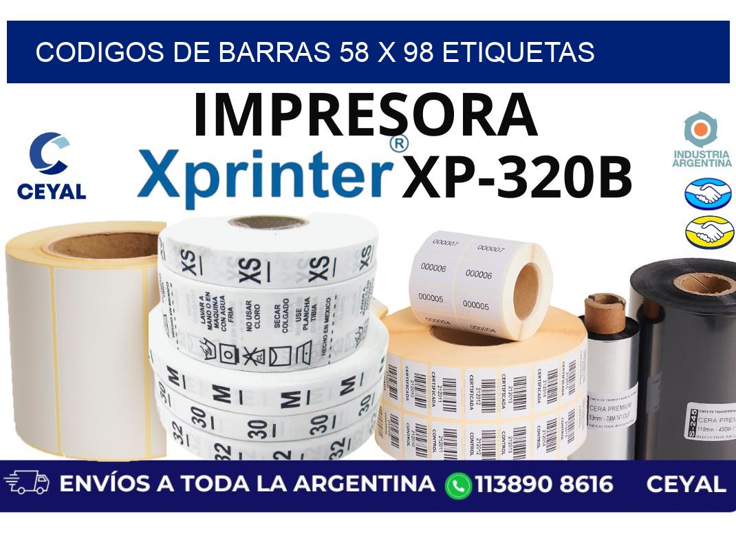 codigos de barras 58 x 98 etiquetas