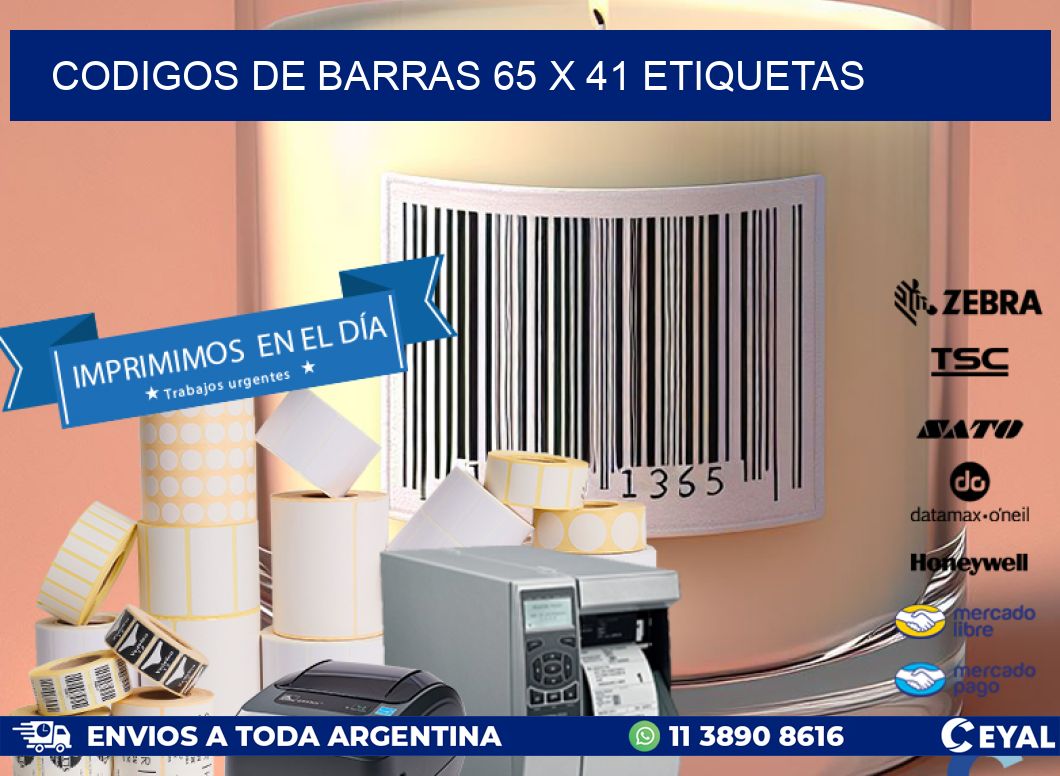 codigos de barras 65 x 41 etiquetas