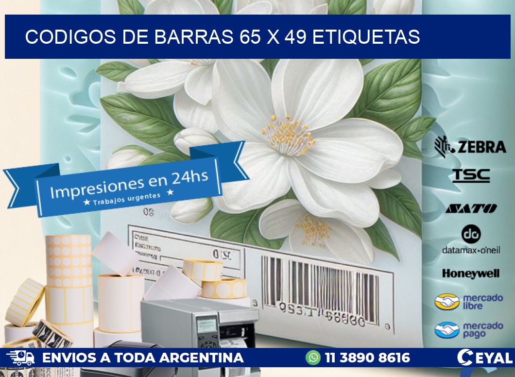 codigos de barras 65 x 49 etiquetas