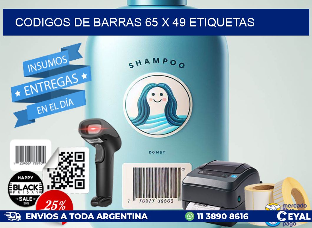 codigos de barras 65 x 49 etiquetas