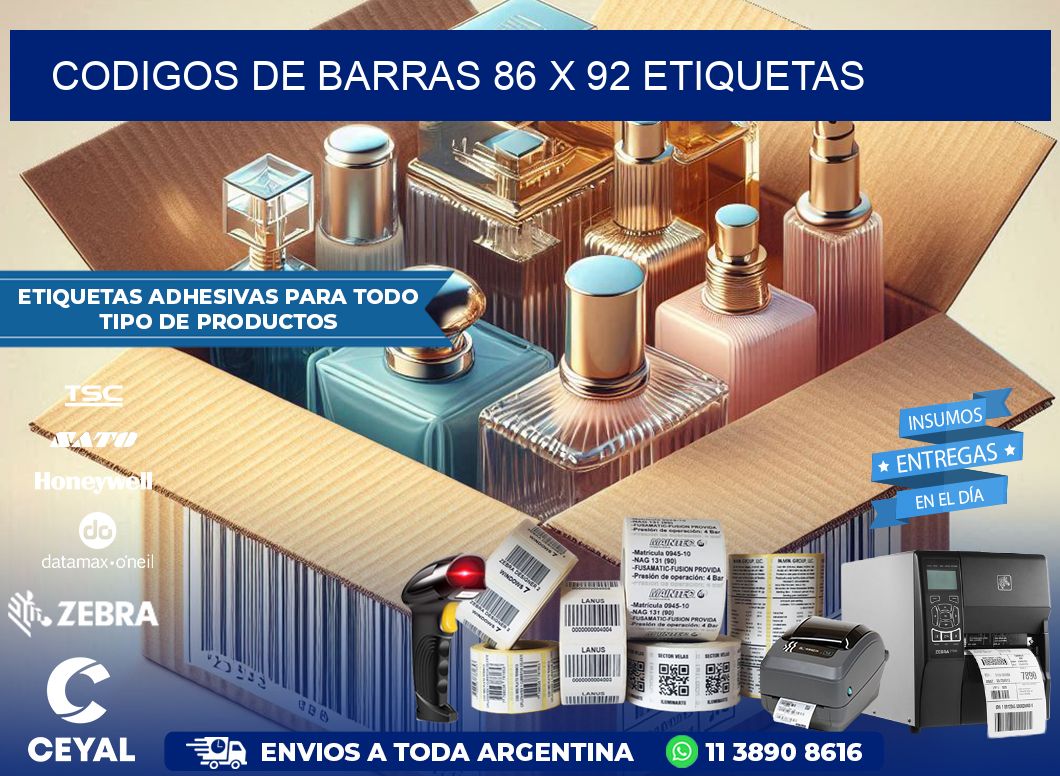 codigos de barras 86 x 92 etiquetas