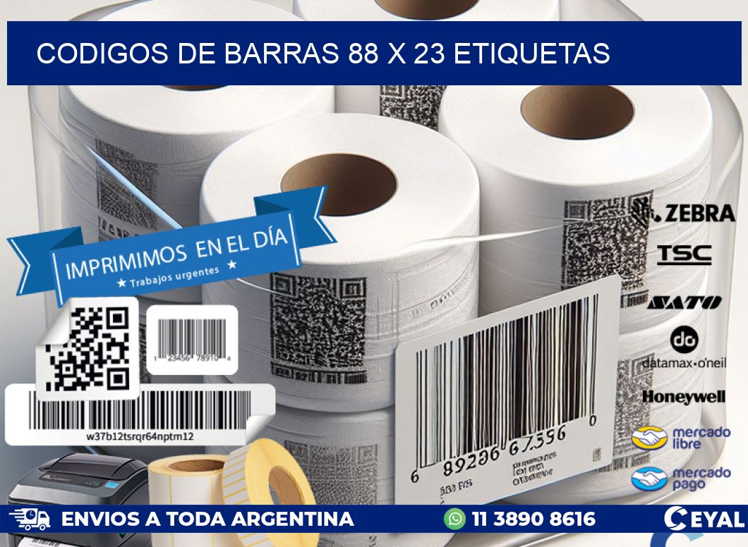 codigos de barras 88 x 23 etiquetas